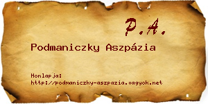 Podmaniczky Aszpázia névjegykártya